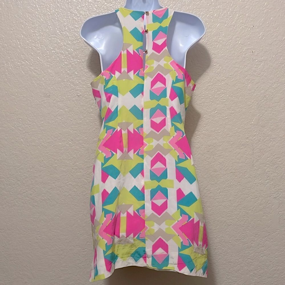Britt Ryan Parade Silk Shift Dress Size XS Bright Abstract - Picture 3 of 9